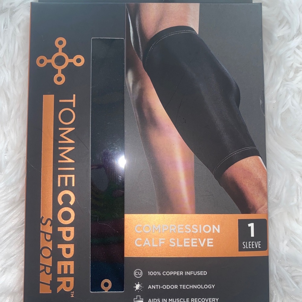 Tommie Copper Sport Compression Calf Sleeve 1 Small/Medium 100% Copper Infused